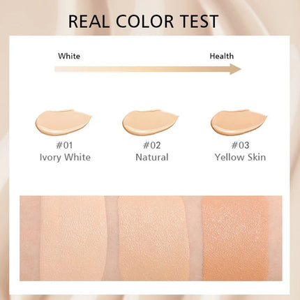 Full Coverage Liquid Foundation – Matte/Dewy Squeeze Tube, Waterproof Long-Lasting Concealer Base for Xmas & Winter