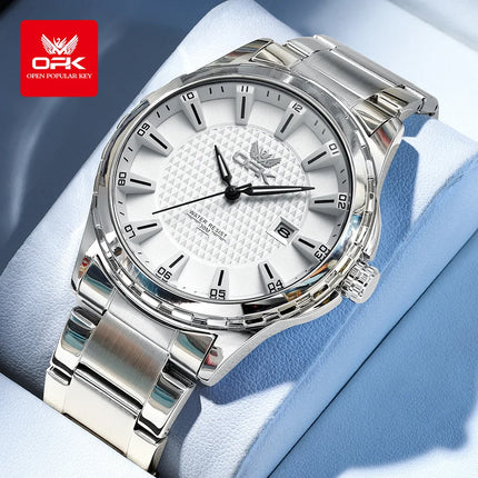 OPK Brand Men's Wristwatch Calendar Display Stainless Steel 6037