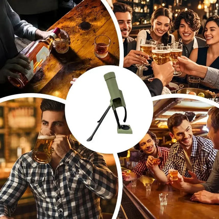 Portable Camping Mortar Beer Bottle Opener Tactical Cap Launcher Hands Free For Backyard BBQ Picnic Hiking Outdoor Use