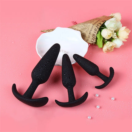 100% Soft Silicone 3 Sizes Anal Plug Butt Plug Stimulator Massager Adults Sex Toy for Men/Women Unisex Gay Prostate Anal Trainer