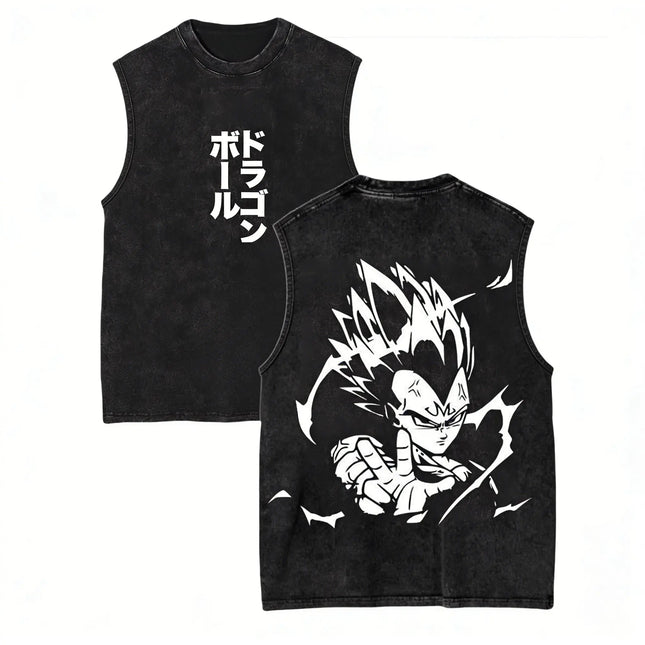Dragon Ball Vegeta Anime Gym Vest Men's Tank Tops Y2k Women Washed Loose Casual Sleeveless Shirt Streetwear Summer 2026 Harajuku