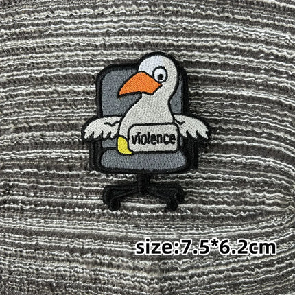 Cat Patch Embroidery on Clothes Cute Animal Morale Badge Tactical Equipment Hook and Loop Patches Backpack Stickers