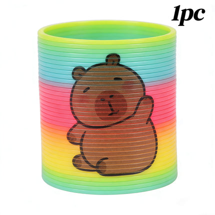 Capybara Design Big Rainbow Slinky Toy Set Flexible Magic Spring Coil Fidget Toy for Kids 1 3 6pcs Options Perfect Holiday Gift