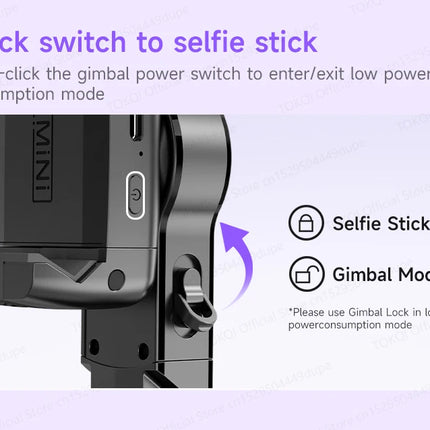 C22 AI Face Tracking Handheld Gimbal Stabiliser 360° Rotation Shoot Selfie Stick Tripod for Mobile Phone, 1/4'' Screw for Camera
