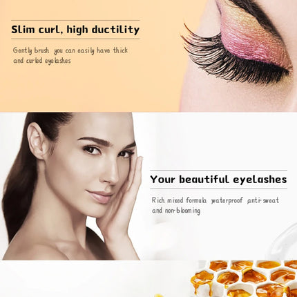 3D Waterproof Curling Mascara Liquid Fiber Black Eyelashes Brush Long Lasting Natural Eye Makeup Extension Fixed shape