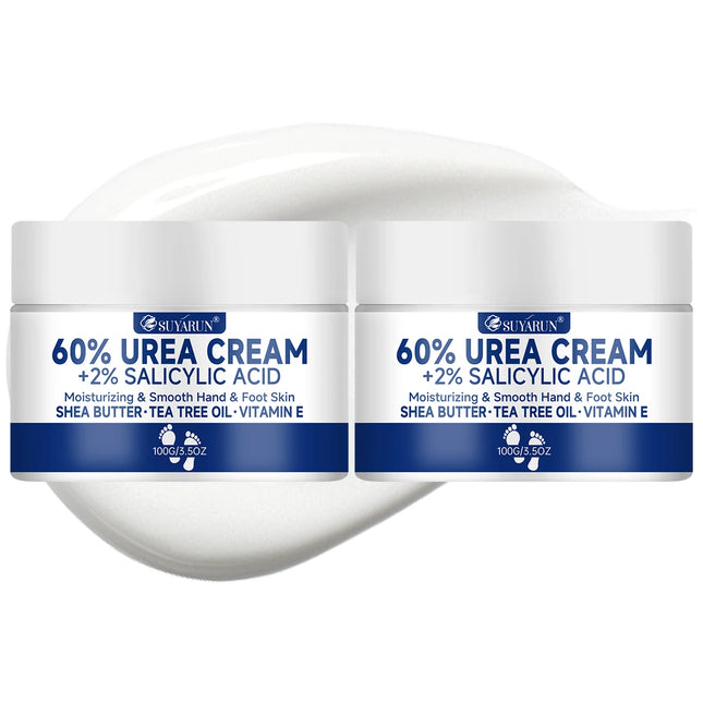 SUYARUN 60% Urea Foot Cream for Cracked Heels & Dry Skin - Intensive Moisturizing Treatment,, Diabetic Foot Care，Combo set.