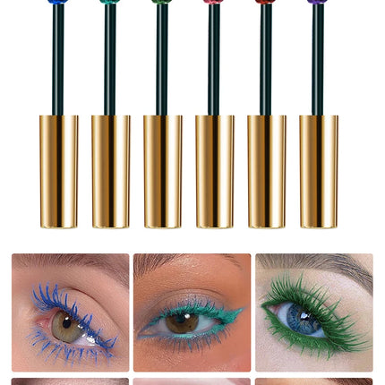 Waterproof Mascara Eyelashes Extension Thick Curling Non-smudge Quick Dry Long Lasting Purple Green Colorful Mascara Makeup Set
