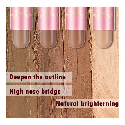 Multi-functional shadow contour stick, concealer, highlighter for facial brightening, natural makeup effect, mixed colors, enhan