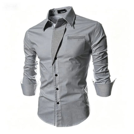 2026 Men's Long Sleeved Casual Shirt, Striped Slim Fit Men's Shirt, Fashionable Section Color, Plus Size, Diverse Colors