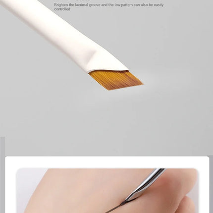 Upgrade Blade Eyeliner Brush Ultra Thin Fine Angle Flat Eyebrow Brush Under The Eye Makeup Brushes Precise Detail Brush white