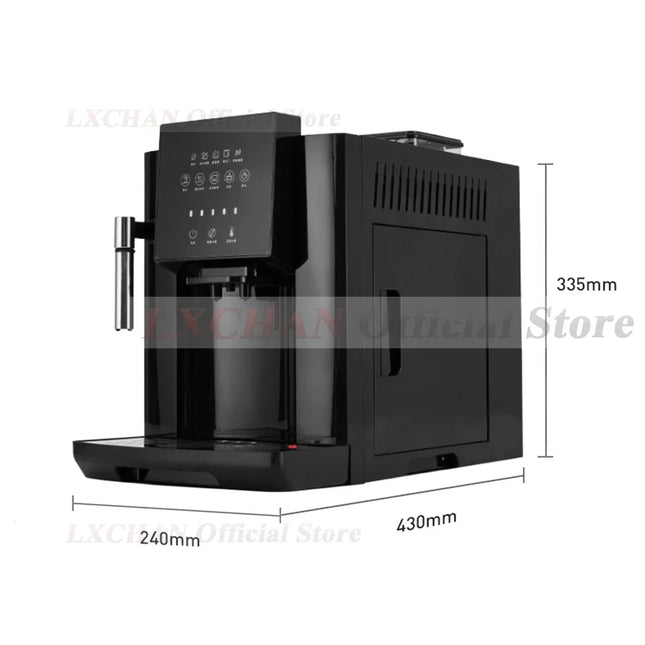 HomeWise Fully Automatic 19 Bar Coffee Maker, Coffee Bean Grinder, Milk Frother, Espresso Coffee Machine, Hot Water, and Milk Froth