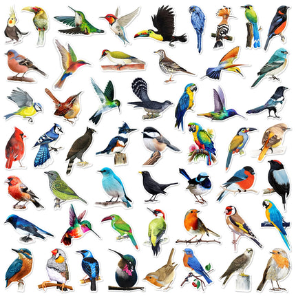 10/25/50pcs Mixed Colorful Birds Stickers for DIY Waterproof Suitcase Notebook Laptop Phone Stationery Water Bottle