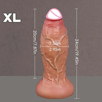 Huge Realistic Thick Dildo Double Silicone Skin Soft Glans Penis Woman Man Anal Sex Toy Suction Cup Big Dick Masturbators Dildos