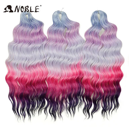Noble Braiding Hair 300g 24 Inch ANNA Curl Hair Water Wave Twist Crochet Hair Synthetic Rainbow Color Braiding Hair Extensions