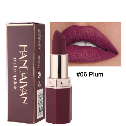 6 Colors Nude Matte Lipstick Waterproof Velvet Lipsticks Sexy Red Brown Pigments Makeup Long Lasting Profissional Lips Cosmetics