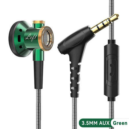 D08 Metal HiFi 3.5mm/Type-C In Ear Headphones Flat Head Earphone With Mic Wired Clear Sound Bass Headsets For Sports Music Gamer