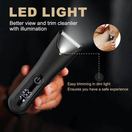 Men's All-in-One Groin & Body Trimmer - Groomer Kit for Privates, Precision Shaver for Hard-to-Reach Areas