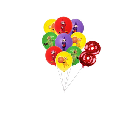 Teletubbies Theme Birthday Party Decoration Animation Plates Tablecloth Balloons Cake Decoration Kids Birthday Party Supplies