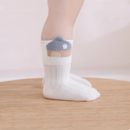3Pairs/lot Newborn Baby Boy Girl Kids Socks Cartoon Striped Children's Sock Soft Autumn Winter Infant Toddler Socks For Girls