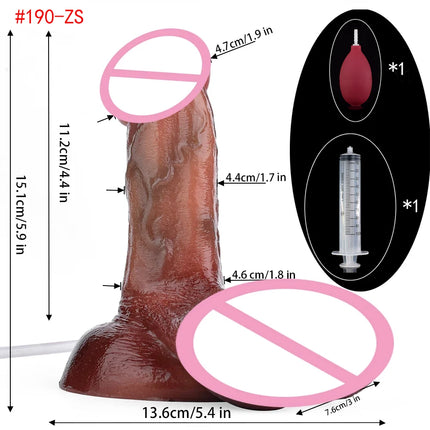 FAAK Lifelike Squirting Penis Silicone Ejaculation Large Realistic Dildo With Sucker Skin Touch Anal Sex Toys For Women