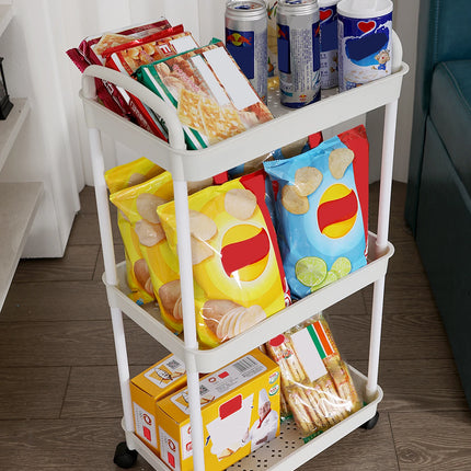 Household Multi-layer Small Cart Storage Rack Floor To Floor Kitchen Bedroom Bathroom Storage Rack Storage Rack With Wheels