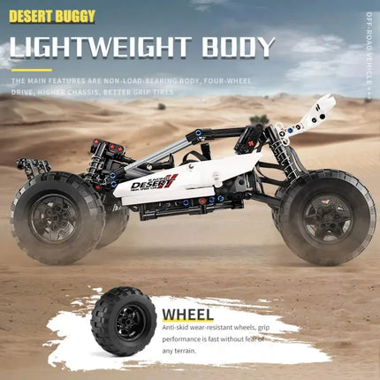 MOULD KING 394PCS 18001 Desert Racing Technical Car Assembly Toy MOC-1812 Motorized PF Buggy 2 Truck Model Building Blocks Brick