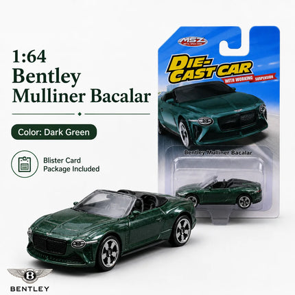 CCA 1:64 Bentley Mulliner Bacalar Miniature Model 1:64 3" Alloy Toy Car Vehicle Free Wheels Diecast Collection Gift Boyfriend