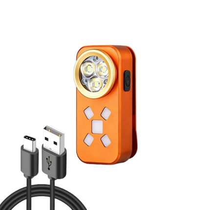 EDC Flashlight USB Charging Magnetic Clip Work Light LED Strong Light Torch Red Blue Warning Light for Outdoor Camping Hiking