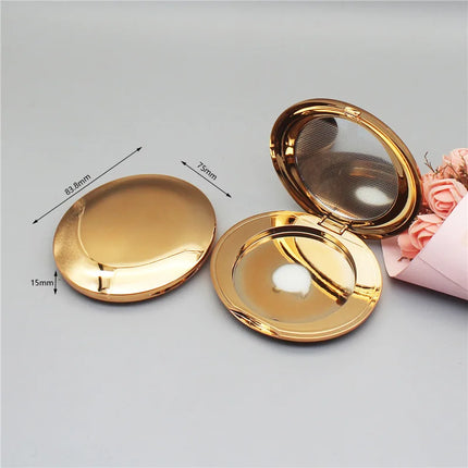 10-100pcs Empty Powder Box Gold Replacement Box Cosmetic Container with Mirror Rouge Powder Eye Shadow
