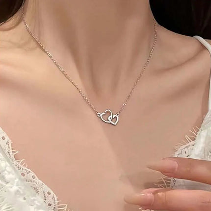 Heart Pendant Necklace Rhinestone / Collier Pendentif Cœur Strass