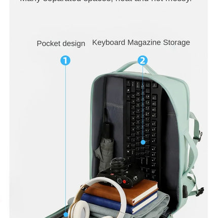 2024Men Women's Bag Large Capacity Journey Multifunction Backpack With Shoe Storage Multilayer Dry And Wet Separation Waterproof