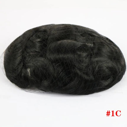 Male Toupee Front Lace PU Wigs for Men Indian Remy Human Hair Wigs Swiss Lace Capillary Prosthesis Natural Hair System Hairpiece