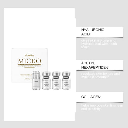 Hexapeptide Collagen Microneedle Serum Set Hydrating Facial Roller Beauty Device Pro Home Beauty Care Kit Glowing Skincare