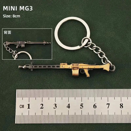 Hot Game Keychain Jewelry Weapon Mini Gun Model Metal Pendant Key Chain Fashion Chaveiro Bag Car Key Holders Gift For Kids Men