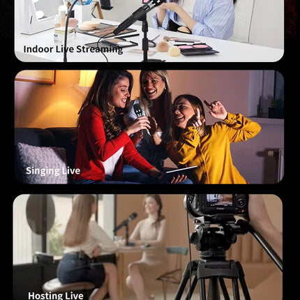 H20 Microphone with Sound Card Effects All-in-One Microphone Reverb Connecting Cell Phone for Podcast Equipment Live