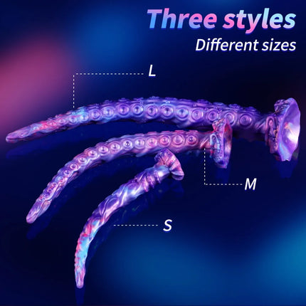 Octopus Tentacle Anal Plug Realistic Suction Cup Dildo Purple Pink Gradient Adult Toy for Men Women Couples Fantasy Sex Toy