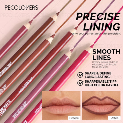 1 Pcs Perfect Matte Lip Liner Pencil, Define Lip Lines, Easy To Slide, Natural Lip Tones, Red & Pink Colors Lipstick Pen