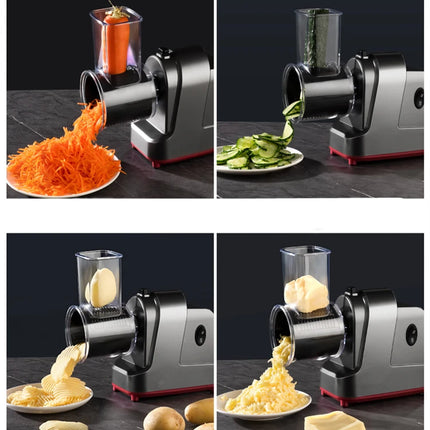 LMETJMA 250W 5 in 1 Electric Vegetable Slicer Shredder Automatic Salad Shooter Machine Cheese Grater Carrot Cabbage Cutter JT253