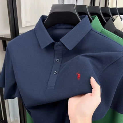 new style High end luxury brand fashion short sleeved high-end printed polo shirt summer new men's lapel T-shirt men's clothing