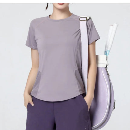 PHIGEER quick dry sport tops for women with short sleeve breathable running shirt lightweight athletic tee for hiking yoga gym