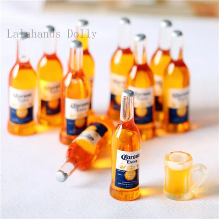 Sale 5Pcs/set  Stereo Beer Bottle Mini Corona Miniatures Food Play with Shooting Props  Dollhouse DIY Accessories