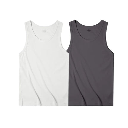 Maden Casual Men's Sleeveless Tank Tops Heavyweight Solid Color Ribbed Vest for Summer Slim Fit Sports Fitness Training T-shirt