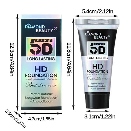 5D Liquid Foundation Make-up Men's Suede Perfect Concealer Nourishing&Moisturizing Full Cover High Capacity Natural Naked Makeup