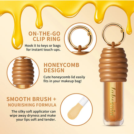 2pcs/set Honey Chocolate Lip Glaze Gloss Long-lasting Moisturizing Lip Oil Enhancing Complexion Reducing Lip Lines Lip Glosses