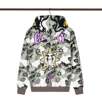 Glo Gang The Glory Full Zip Hoodie Camouflage Cardigan Men Women 1:1 Best Quality Oversize Hooded
