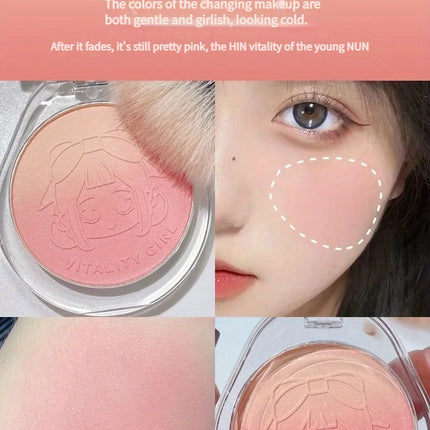 Dual Gradient Blush Highlights Natural Nude Makeup Brightening Cheek Purple Blue Female Niche Brand 2024 New