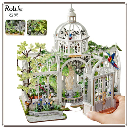 Original Rolife Light Oxygen Greenhouse Garden Handmade DIY Assembly Art House Miniature Model High Difficulty Assembly Toy Gift
