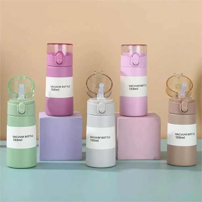 150/250ml Stainless Steel Thermal Water Bottle With Straw Mini Thermos Cup for Tea Coffee Mug Travel Vacuum Flasks Insulated Cup