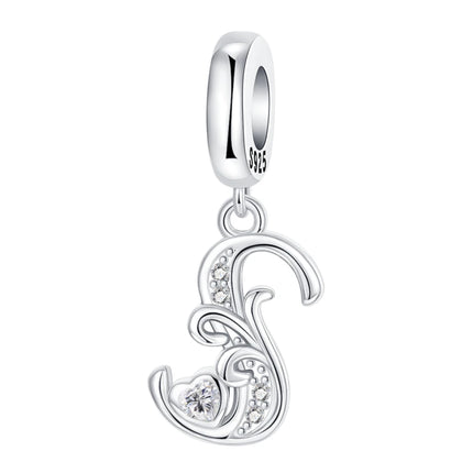 925 Sterling Silver  A-Z 26 English Letters Retro Fashion Pendant Fit Original Bracelet Charm Beads Necklace Diy Female Jewelry