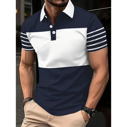 2026 Comfortable Summer Men's Short Sleeved Polo Shirt 100% Polyester Fiber Quick Drying Design Summer Casual Daily Wear Top